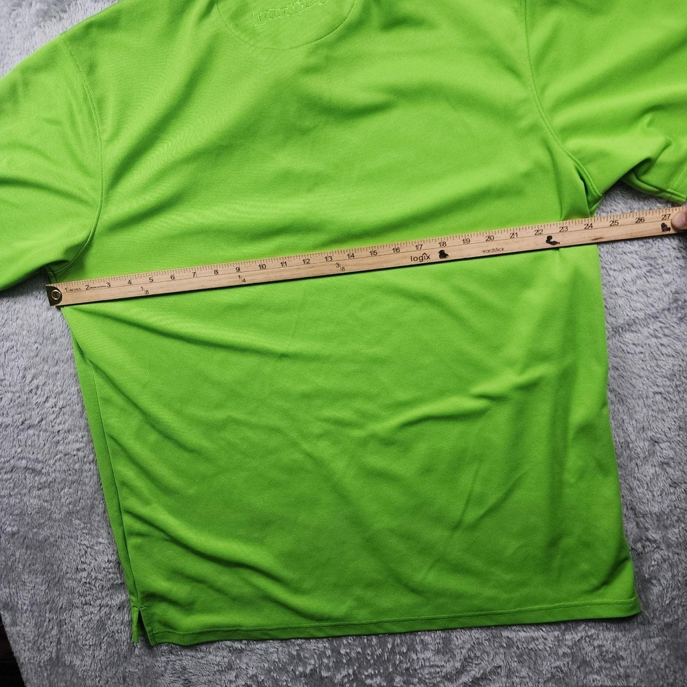 Loudmouth Polo Shirt Mens XL Green Solid Golf Performance Lightweight Polyester - Picture 7 of 12